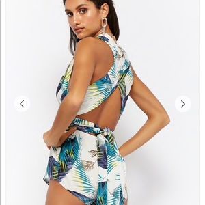 Floral self tie romper